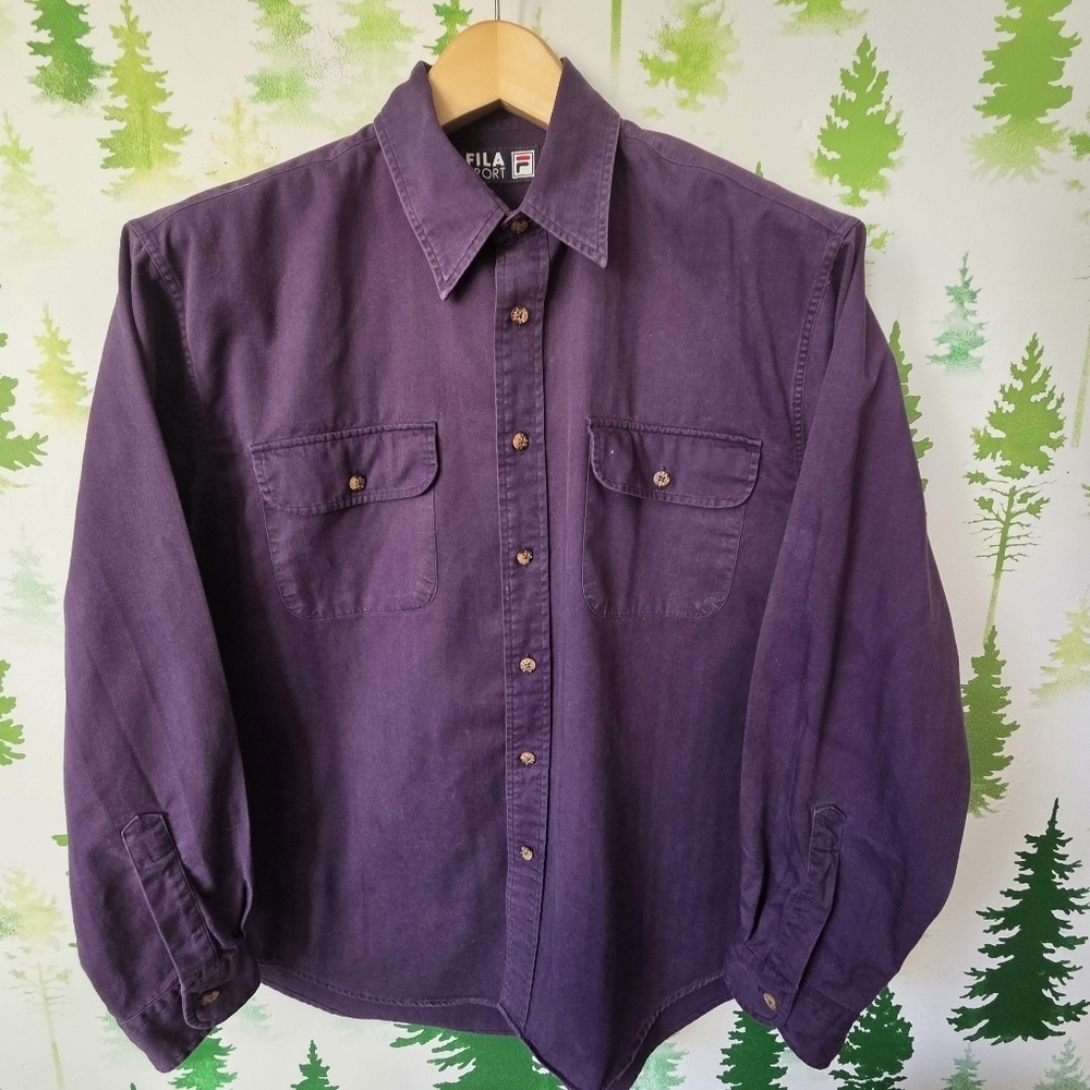 Fila Men's Purple Button Down Shirt